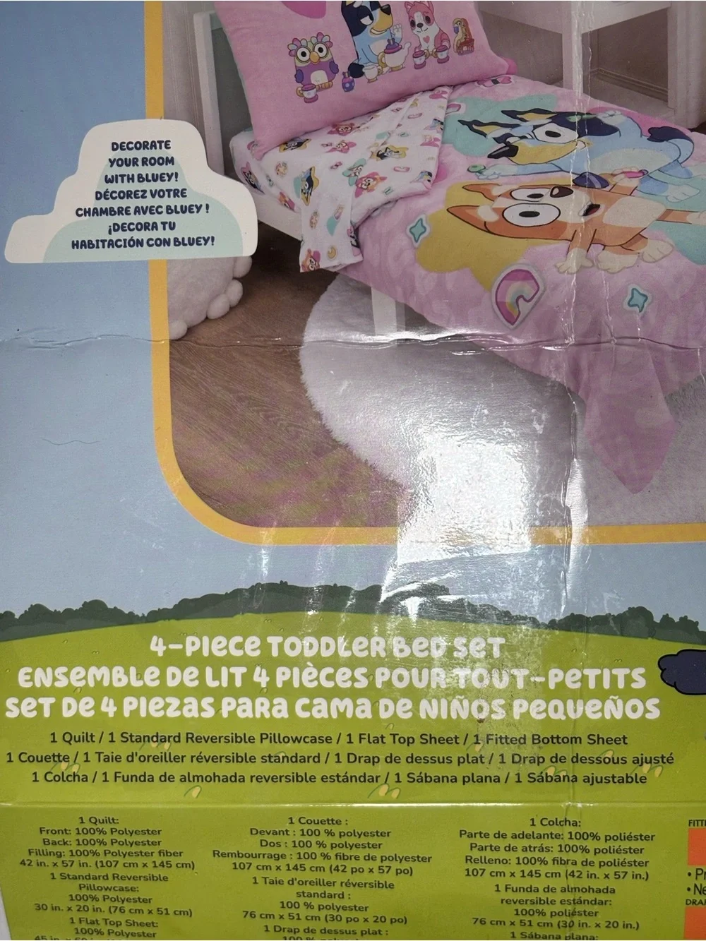 Bluey Pink Toddler Comforter Set - 4-Piece